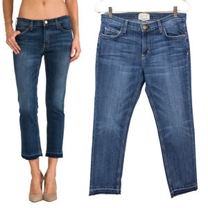 CURRENT/ELLIOTT The Cropped Straight in Loved Wash Let Out Hem Women's Size 28